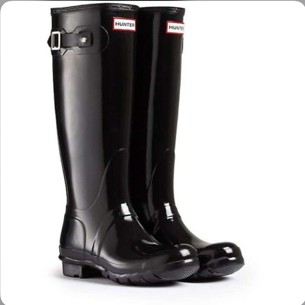 Hunter Adjustable Back Gloss Waterproof Rain Boot